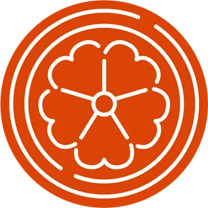 Orange Flower Icon Graphic PNG image