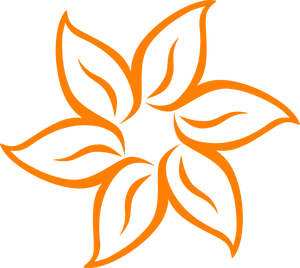 Orange Flower Outline Graphic PNG