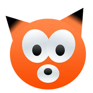 Orange Fox Icon Graphic PNG image