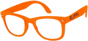 Orange Frame Eyeglasses B L I P P I PNG image