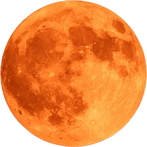 Orange Full Moon Closeup PNG image