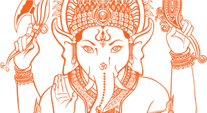 Orange Ganesh Artwork PNG image