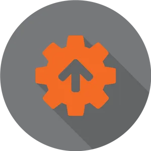 Orange Gear Arrow Icon PNG