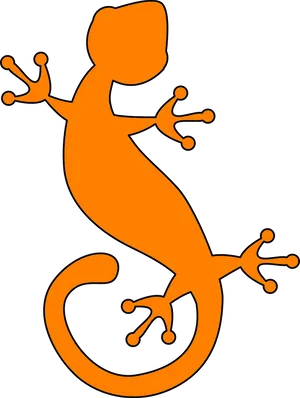 Orange Gecko Silhouette PNG image