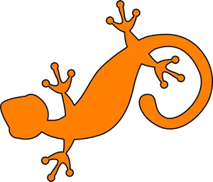 Orange Gecko Silhouette PNG image