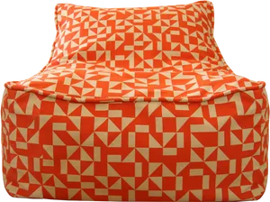 Orange Geometric Pattern Bean Bag PNG image