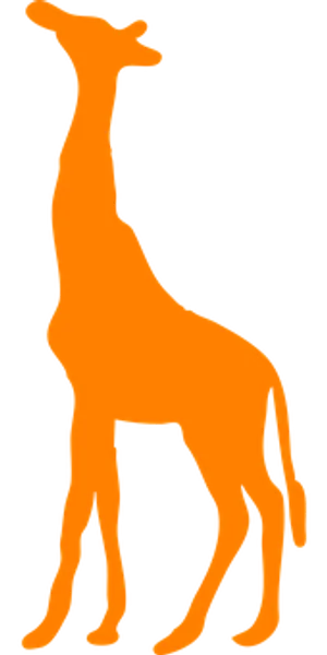 Orange Giraffe Silhouette PNG image