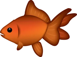 Orange Goldfish Cartoon Illustration