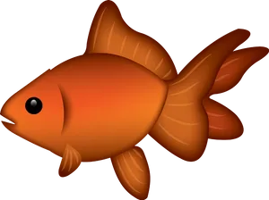 Orange Goldfish Cartoon Illustration