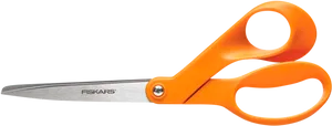 Orange Handled Fiskars Scissors PNG image