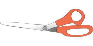 Orange Handled Scissors Black Background PNG image