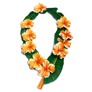 Orange Hawaiian Lei PNG 06262024