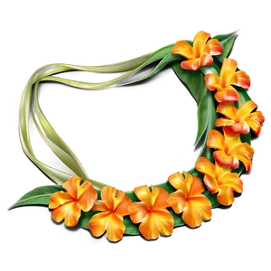 Orange Hawaiian Lei PNG Fso
