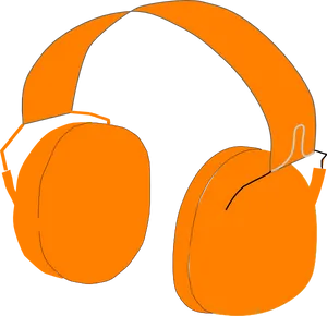 Orange Headphones Vector Illustration PNG image