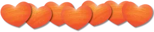 Orange Heart Border PNG