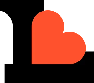 Orange Heart Icon Graphic PNG image