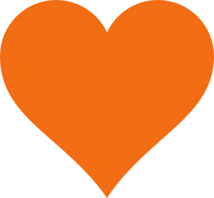 Orange Heart Iconon Blue Background PNG image