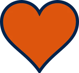 Orange Heart Outline Graphic PNG image