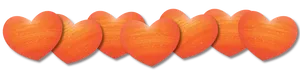 Orange Hearts Row Black Background PNG image