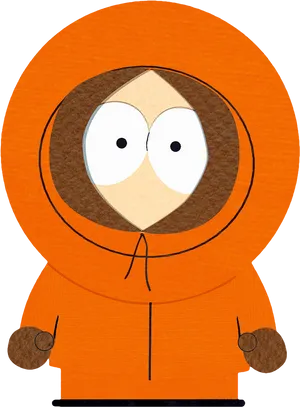 Orange Hooded Cartoon Character PNG image