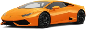 Orange Lamborghini Huracan Side View