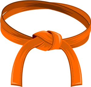 Orange Leather Belt Knot PNG