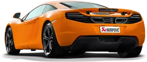 Orange Mc Laren Sports Car Rear View PNG image