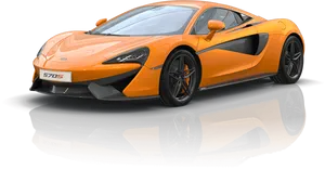 Orange Mc Laren570 S Side View PNG image