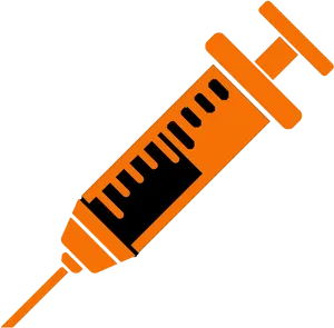 Orange Medical Syringe Vector