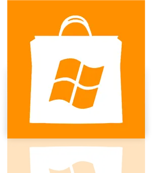 Orange Microsoft Shopping Bag Logo