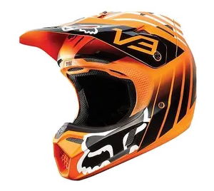 Orange Motocross Helmet Design PNG image