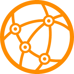 Orange Network Icon PNG image