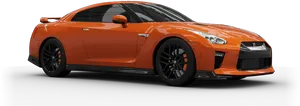 Orange Nissan G T R Side View PNG image