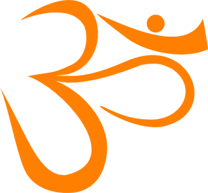 Orange Om Symbol Art PNG