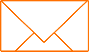Orange Outline Email Icon PNG image