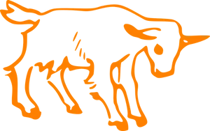 Orange Outline Goat Illustration PNG image