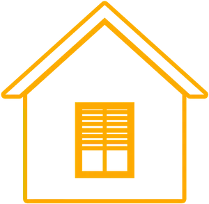 Orange Outline Home Icon PNG image