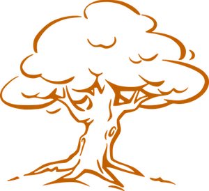 Orange Outline Tree Graphic
