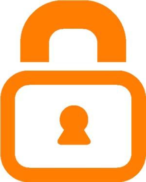 Orange Padlock Security Icon PNG image