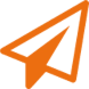 Orange Paper Plane Icon PNG image