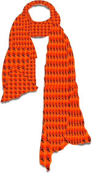 Orange Patterned Scarf PNG image