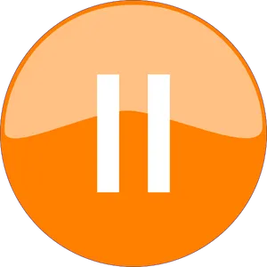 Orange Pause Button Icon