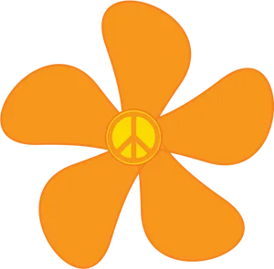 Orange Peace Symbol Daisy PNG image