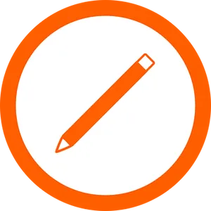 Orange Pencil Icon PNG image