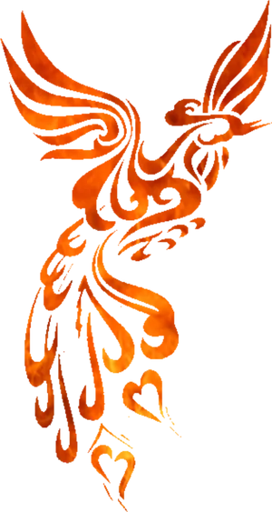 Orange Phoenix Tattoo Design PNG image