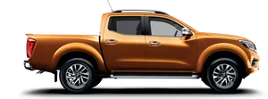 Orange Pickup Truck Side View PNG image