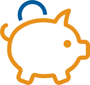 Orange Piggy Bank Icon PNG image