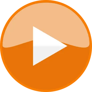 Orange Play Button Icon