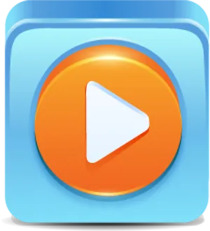 Orange Play Button Icon