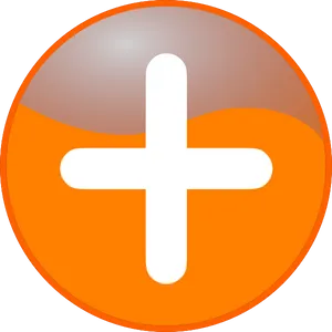 Orange Plus Sign Icon PNG image